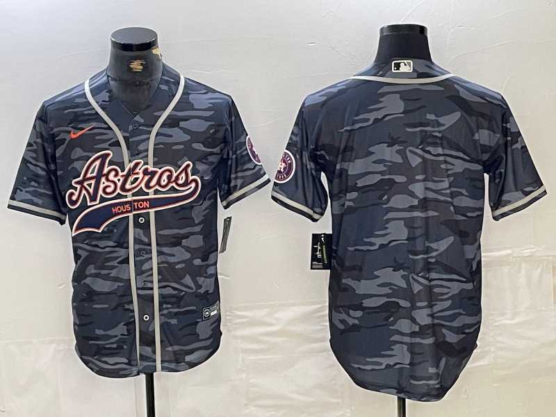 Mens Houston Astros Blank Gray Camo Cool Base Stitched Jersey->houston astros->MLB Jersey
